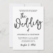 Invitation Modern Minimalist Calligraphy Casual Wedding (Devant)