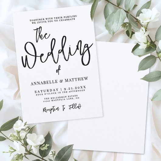 Invitation Modern Minimalist Calligraphy Casual Wedding