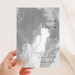 Invitation Modern Minimalist Casual Photo Wedding<br><div class="desc">This Modern Minimalist casual photo wedding invitation is perfect for your classy boho wedding. Its simple, unique abstract design accompanied by a contemporary minimal script and a white and black color palette gives this product a feel of elegant formal luxury while staying simplistic, chic bohemian. Keep it as is, or...</div>