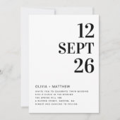 Invitation Modern Minimalist Clean Wedding | Photo & QR Code (Devant)