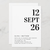 Invitation Modern Minimalist Clean Wedding | Photo & QR Code (Devant / Derrière)