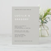 Invitation Modern Minimalist Editorial All Caps Light Grey (Debout devant)
