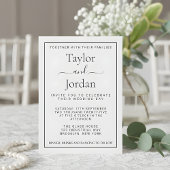 Invitation Modern Minimalist Elegant Black and White Script