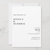 Invitation Modern Minimalist Elegant Black White Wedding (Dos)