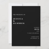 Invitation Modern Minimalist Elegant Black White Wedding (Dos)