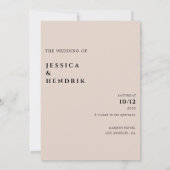 Invitation Modern Minimalist Elegant Champagne Wedding (Dos)
