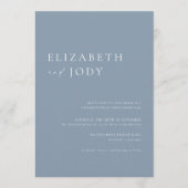 Invitation Modern Minimalist Elegant Dusty Blue Wedding  (Devant)