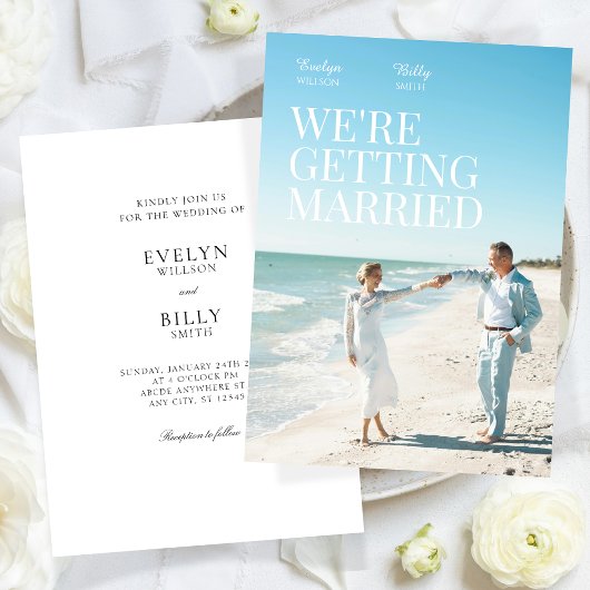 Invitation Modern minimalist elegant photo wedding