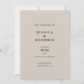 Invitation Modern Minimalist Elegant Silver Grey Wedding (Dos)