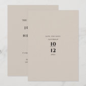 Invitation Modern Minimalist Elegant Silver Grey Wedding (Devant / Derrière)