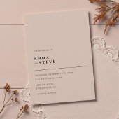 Invitation Modern Minimalist Elegant Simple Bisque Wedding