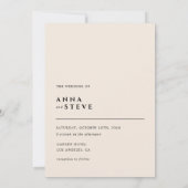 Invitation Modern Minimalist Elegant Simple Cream Wedding (Dos)
