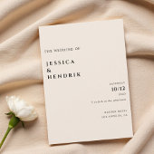 Invitation Modern Minimalist Elegant Simple Cream Wedding