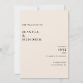 Invitation Modern Minimalist Elegant Simple Cream Wedding (Dos)