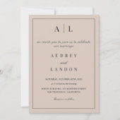 Invitation Modern Minimalist Elegant Simple Ivory Wedding (Devant)