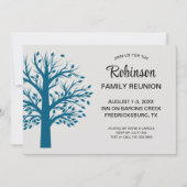 Invitation Modern Minimalist Family Reunion Ocean Blue Tree (Devant)