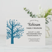 Invitation Modern Minimalist Family Reunion Ocean Blue Tree (Debout devant)