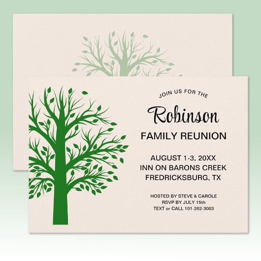 Invitation Modern Minimalist Family Reunion Tree