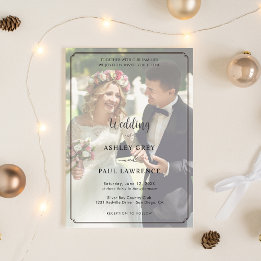 Invitation Modern Minimalist Full Photo Overlay Wedding