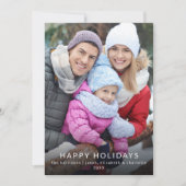 Invitation Modern Minimalist Happy Holidays Family Photo Card (Devant)