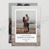 Invitation Modern Minimalist Ivory Custom Photo Wedding Invit (Devant / Derrière)