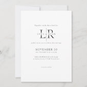 Invitation Modern Minimalist Monogram Photo Wedding (Devant)