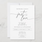 Invitation Modern minimalist Nothing Fancy Just Love wedding (Devant)