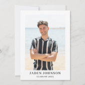 Invitation Modern Minimalist One PHOTO Graduation Party (Dos)