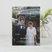 Invitation Modern minimalist photo wedding (Debout devant)