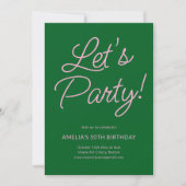 Invitation Modern Minimalist Pink Green Birthday Party Chic (Devant)