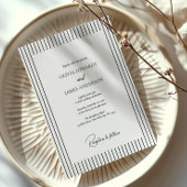 Invitation Modern Minimalist Pinstripe Wedding