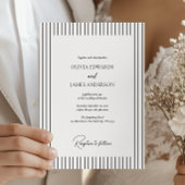 Invitation Modern Minimalist Pinstripe Wedding