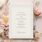 Invitation Modern Minimalist Pinstripe Wedding