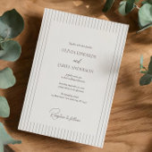 Invitation Modern Minimalist Pinstripe Wedding