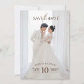 Invitation Modern Minimalist Romantic Script Photo Wedding  (Devant)