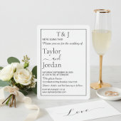 Invitation Modern Minimalist Rounded Corner Black & White