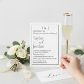 Invitation Modern Minimalist Rounded Corner Black & White