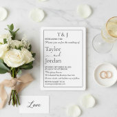 Invitation Modern Minimalist Rounded Corner Black & White