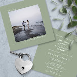 Invitation Modern Minimalist Sage Green Square Photo Wedding<br><div class="desc">This beautiful sage green wedding invitation is modern, minimalist, and simple. It features a square design with your photo on the front surrounded by the caption "To Be Wed" and your names. The back has all of the standard wedding invitation wording along with an optional space for your website. Artistic,...</div>