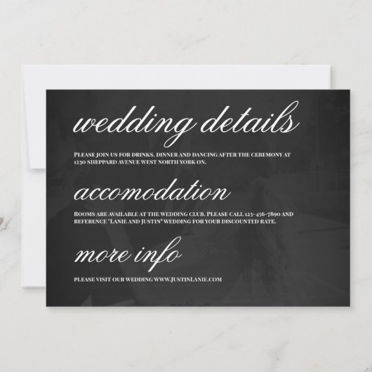 Invitation Modern Minimalist Save the Date Wedding Details (Devant)