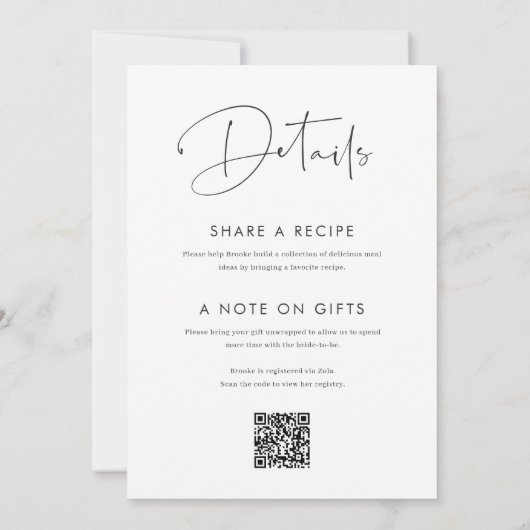 Invitation Modern Minimalist Script Bridal Lunch (Dos)