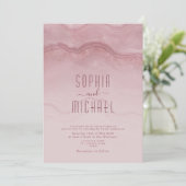Invitation Modern Minimalist Script Dusty Rose Wedding (Debout devant)