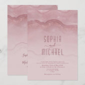 Invitation Modern Minimalist Script Dusty Rose Wedding (Devant / Derrière)