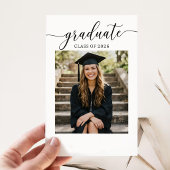 Invitation Modern Minimalist Script Photo Graduate