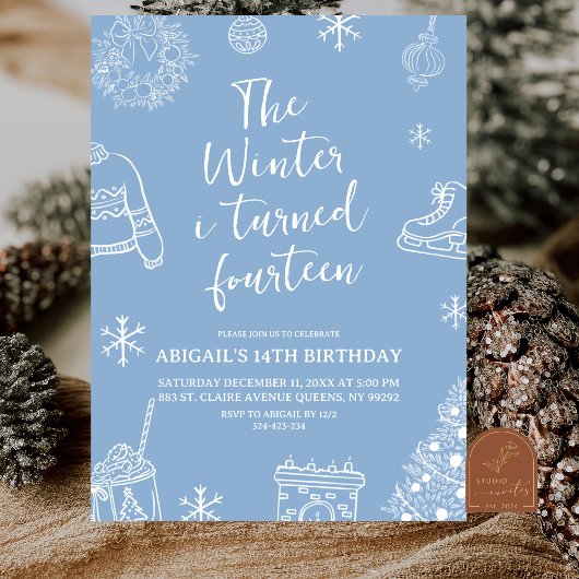 Invitation Modern Minimalist The Winter I Turn Birthday Party