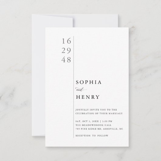 Invitation Modern Minimalist Typography Wedding (Devant)