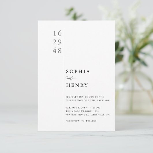 Invitation Modern Minimalist Typography Wedding (Debout devant)