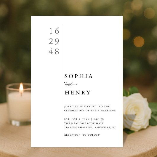 Invitation Modern Minimalist Typography Wedding