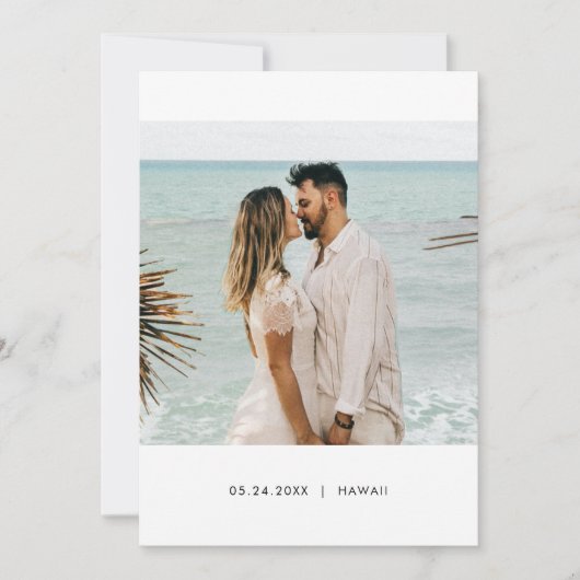 Invitation Modern Minimalist We Eloped Photo Announcement (Devant)