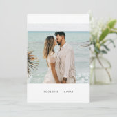 Invitation Modern Minimalist We Eloped Photo Announcement (Debout devant)